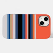 Cute oranje blauwe strepen Case-Mate iPhone case (Achterkant (horizontaal))