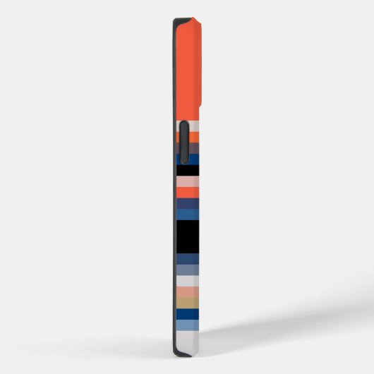 Cute oranje blauwe strepen Case-Mate iPhone case (Achterkant / Rechts)