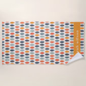 Cute Oranje Blue Custom Leafy Botanical Pattern Strandlaken (Voorkant)