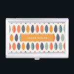 Cute Oranje Blue Custom Leafy Botanical Pattern Visitekaarthouder<br><div class="desc">Als u nog meer aanpassingen nodig hebt,  kunt u mij op yellowfebstudio@gmail.com vrij klikken.</div>