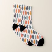 Cute Oranje Blue Ochre Leafy Botanical Pattern Sokken (Paar)