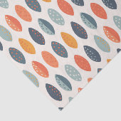 Cute Oranje Blue Ochre Leafy Botanical Pattern Tissuepapier (Detail)