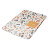 Cute Oranje Blue Spring Rainbow Clouds Pattern Badmat (Gekanteld)