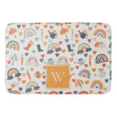 Cute Oranje Blue Spring Rainbow Clouds Pattern Badmat (Voorkant)