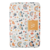 Cute Oranje Blue Spring Rainbow Clouds Pattern Badmat (Voorkant Verticaal)