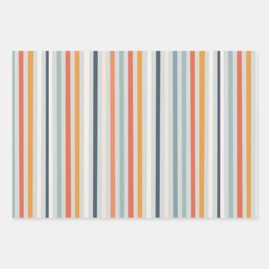 Cute Oranje Blue Spring Rainbow Clouds Pattern Inpakpapier Vel (Voorkant 2)