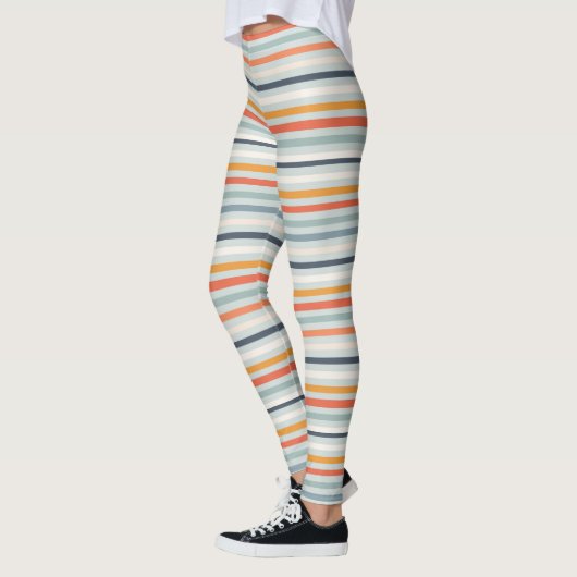 Cute Oranje Blue Spring Rainbow Clouds Pattern Leggings (Links)