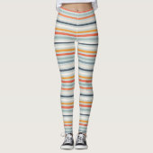 Cute Oranje Blue Spring Rainbow Clouds Pattern Leggings (Voorkant)