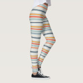 Cute Oranje Blue Spring Rainbow Clouds Pattern Leggings (Rechts)