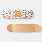 Cute Oranje Blue Spring Rainbow Clouds Pattern Persoonlijk Skateboard (Horizontaal)