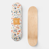 Cute Oranje Blue Spring Rainbow Clouds Pattern Persoonlijk Skateboard (Voorkant)