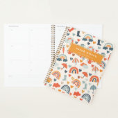 Cute Oranje Blue Spring Rainbow Clouds Pattern Planner (Display)