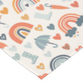 Cute Oranje Blue Spring Rainbow Clouds Pattern Tafelkleed (Gekanteld)