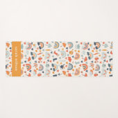 Cute Oranje Blue Spring Rainbow Clouds Pattern Yogamat (Voorkant (horizontaal))
