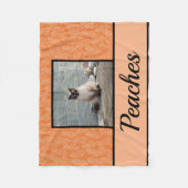 Cute Oranje Botanical Gepersonaliseerd Pet Fleece Deken (Voorkant)