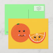 Cute Oranje Briefkaart (Voorkant / Achterkant)