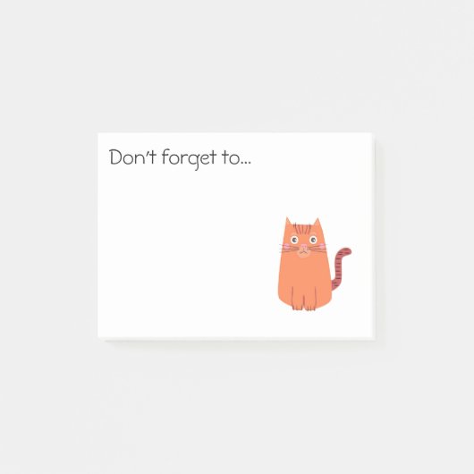 Cute Oranje Cartoon Cat Reminder Post-it® Notes (Voorkant)