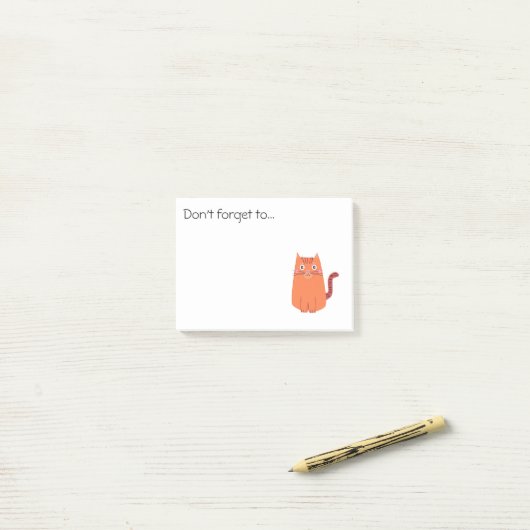 Cute Oranje Cartoon Cat Reminder Post-it® Notes (Op bureau)