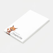 Cute oranje cartoon kat naam post-it® notes (Schuin)