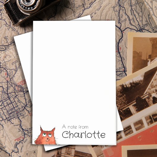 Cute oranje cartoon kattennaam post-it® notes