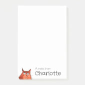 Cute oranje cartoon kattennaam post-it® notes (Voorkant)