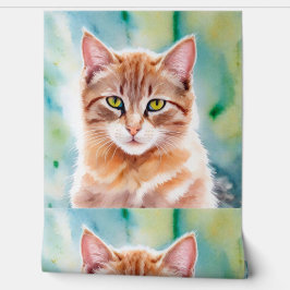 Cute Oranje Cat Behang