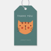 Cute Oranje Cat Birthday bedankt Cadeaulabel (Voorkant)