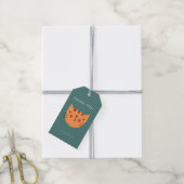 Cute Oranje Cat Birthday bedankt Cadeaulabel (Met Touw)