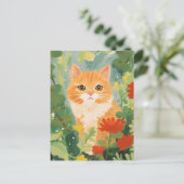 Cute Oranje Cat Briefkaart (Staand voorkant)