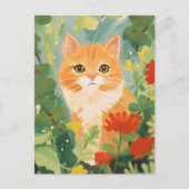 Cute Oranje Cat Briefkaart (Voorkant)