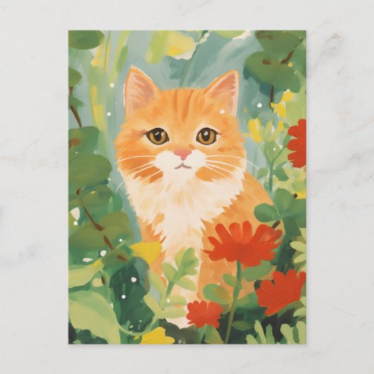 Cute Oranje Cat Briefkaart (Voorkant)