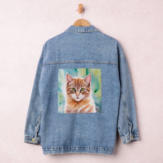 Cute Oranje Cat Denim Jacket (Hangar)