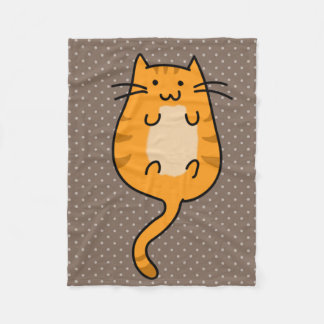 Cute Oranje Cat Fleece Deken