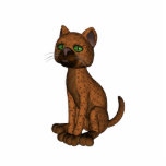 Cute Oranje Cat Fotobeeldje Sleutelhanger<br><div class="desc">Ontmoet Merrigolden, een jonge kat verkennen de wereld, of tenminste de achtertuin. Ze is een gestileerde kat met een schattig patroon in tinten bruin en goud. Deze oorspronkelijke kunst werd gemaakt door Judi Suni Hall voor Gingez el met DAZ 3D. Geniet van Merrigolden op het beeldhouwwerk van uw keuze, sieraad,...</div>