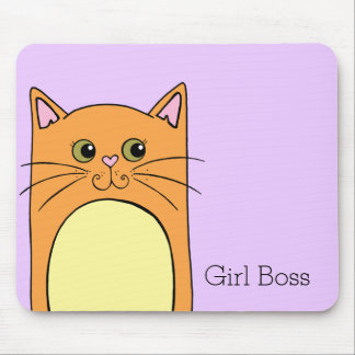 Cute Oranje Cat Girl Boss Muismat