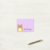 Cute Oranje Cat Girl Boss Post-it® Notes (Op bureau)