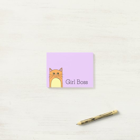Cute Oranje Cat Girl Boss Post-it® Notes (Op bureau)