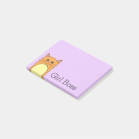 Cute Oranje Cat Girl Boss Post-it® Notes (Schuin)