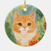 Cute Oranje Cat Keramisch Ornament (Achterkant)