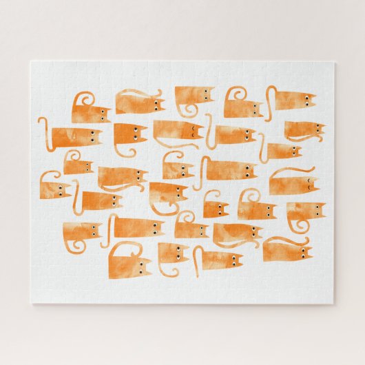 Cute Oranje Cat Legpuzzel (Horizontaal)