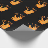 Cute Oranje Cat Ma Tabby Kitten op Black Cadeaupapier (Hoek)