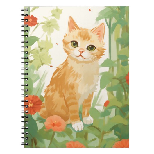 Cute Oranje Cat Notitieboek (Voorkant)