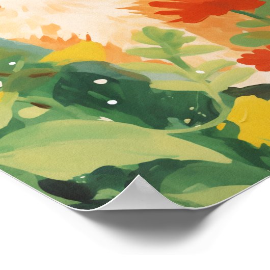 Cute Oranje Cat Poster (Hoek)