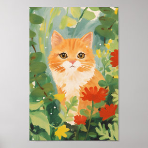 Cute Oranje Cat Poster