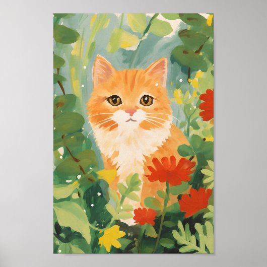 Cute Oranje Cat Poster (Voorkant)