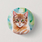Cute Oranje Cat Ronde Button 3,2 Cm (Voorkant)