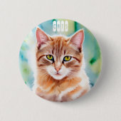 Cute Oranje Cat Ronde Button 5,7 Cm (Voorkant)