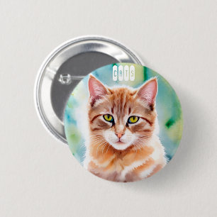 Cute Oranje Cat Ronde Button 5,7 Cm