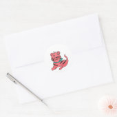 Cute Oranje Cat Ronde Sticker (Envelop)