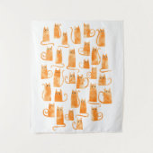 Cute Oranje Cat Wandkleed (Voorkant)